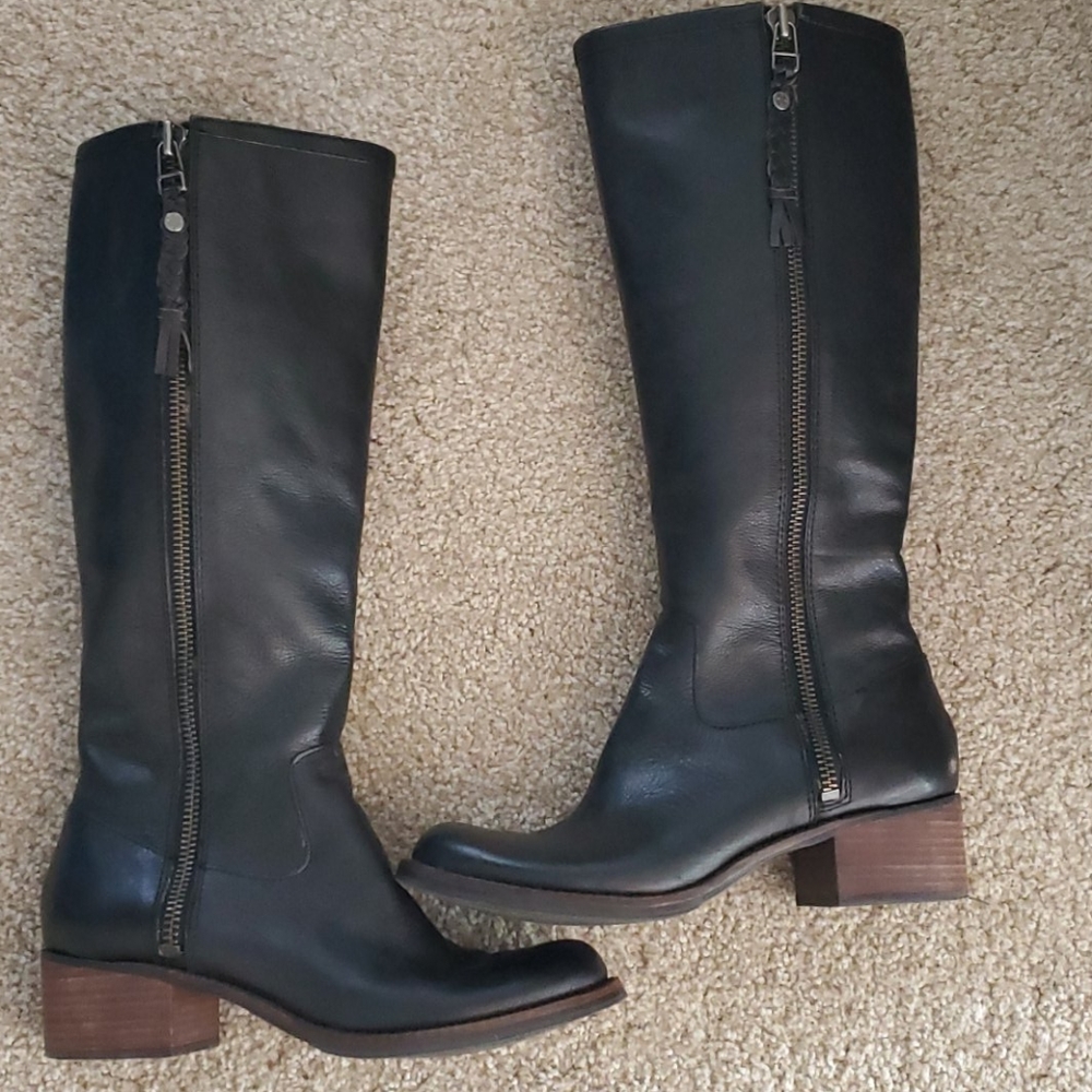 Black Leather Lucky Brand Boots